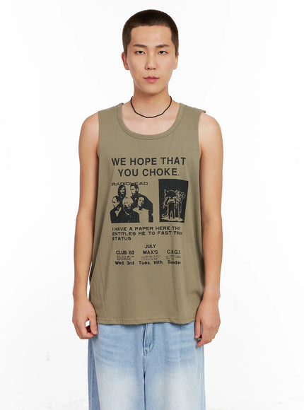 mens-graphic-sleeveless-tee-ig508 / Dark green