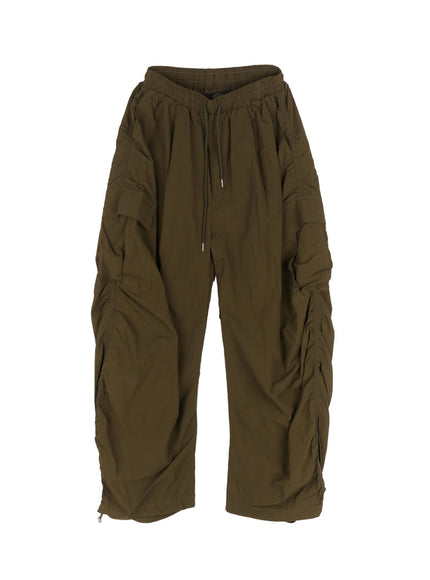 adjustable-nylon-cargo-pants-iu509 / Dark green