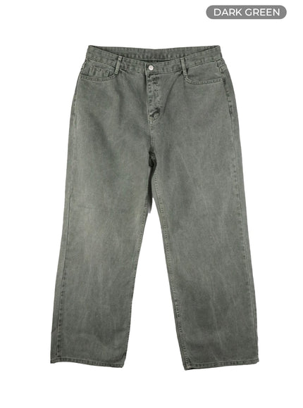 mens-classic-baggy-fit-jeans-ia401 / Dark green