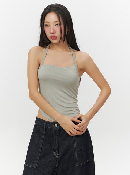 Essential Halter-Neck Crop Cami Top IF510