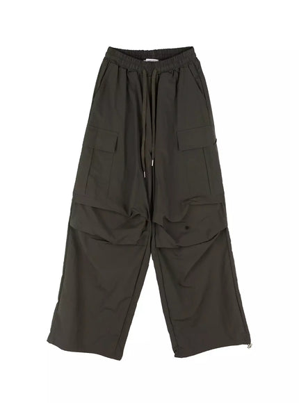 black-utility-wide-fit-cargo-pants-ic503 / Dark green
