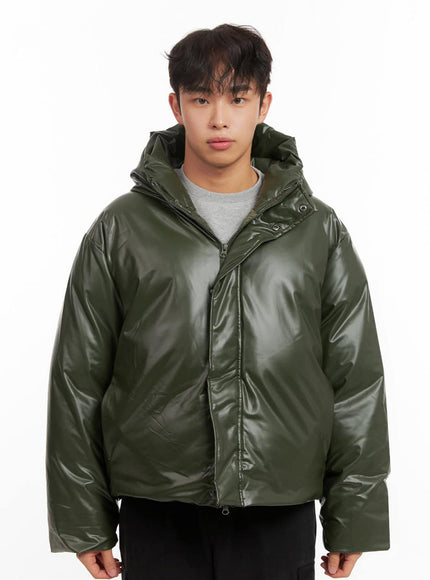 mens-chic-hooded-puffer-jacket-id427 / Dark green