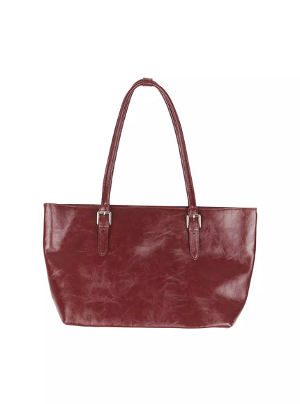 chic-buckle-detail-shoulder-bag-iu512 / Dark red