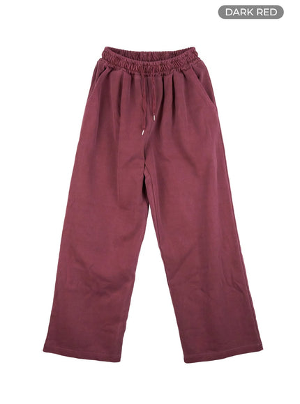 mens-vintage-wash-sweatpants-io428 / Dark red
