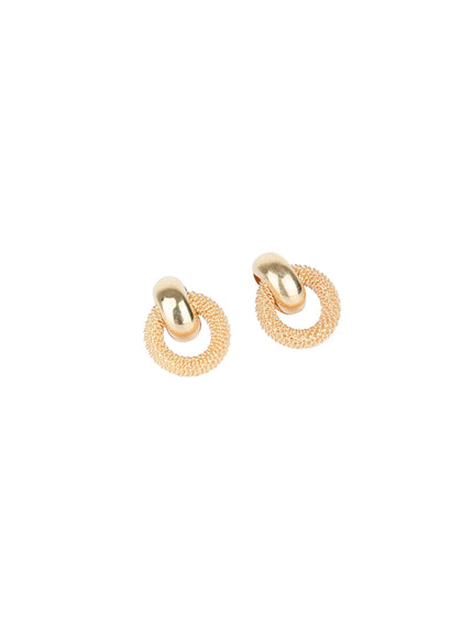 dual-layer-earrings-is515 / Gold