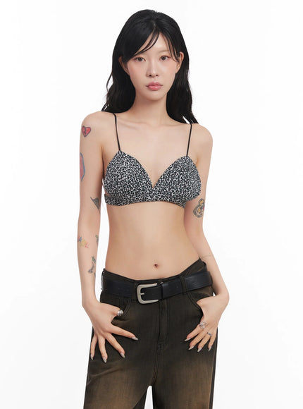 leopard-bra-top-ic503 / Gray