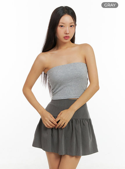 essentials-crop-tube-top-is402 / Gray