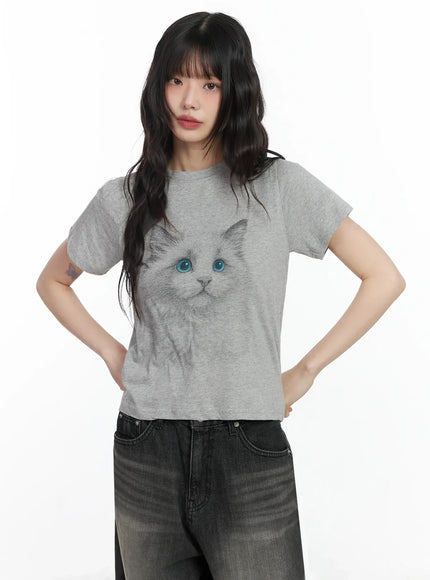 graphic-print-tee-if505 / Gray
