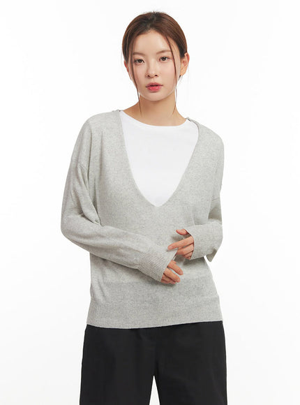 Loose-Fit V-Neck Sweater IM513