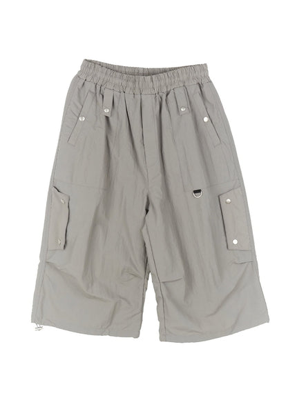 mens-nylon-pocketed-wide-fit-shorts-ia510 / Gray