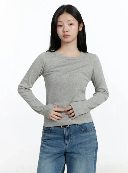 Classic Round Neck Long Sleeve Top IM519