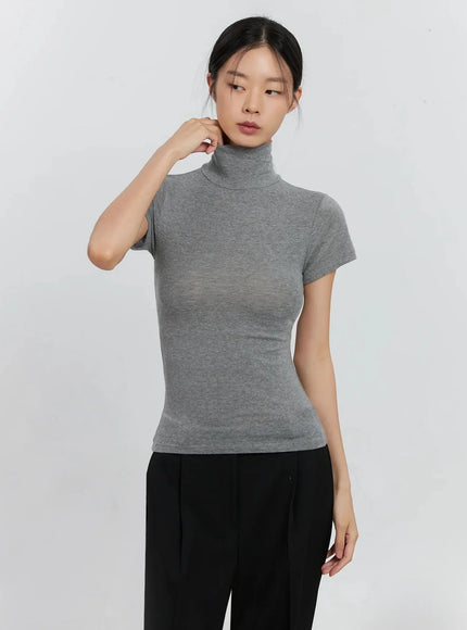 soft-knit-short-sleeve-top-is516 / Gray
