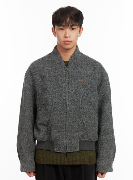 mens-knitted-bomber-jacket-id427 / Gray