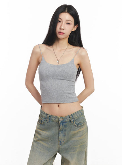 essential-stretchy-crop-cami-top-iy529 / Gray