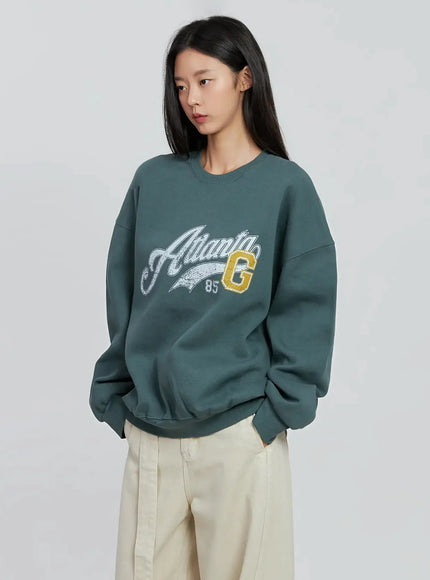 graphic-oversized-crewneck-io530 / Green