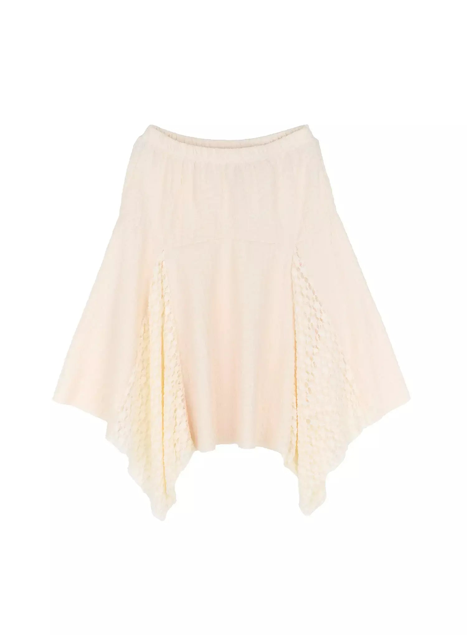 lace-asymmetric-midi-skirt-iu525 / Light beige