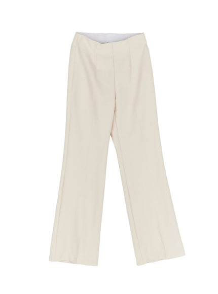 high-waisted-bootcut-slacks-iy508 / Light beige