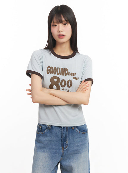 ground-graphic-crop-top-iy502 / Light blue