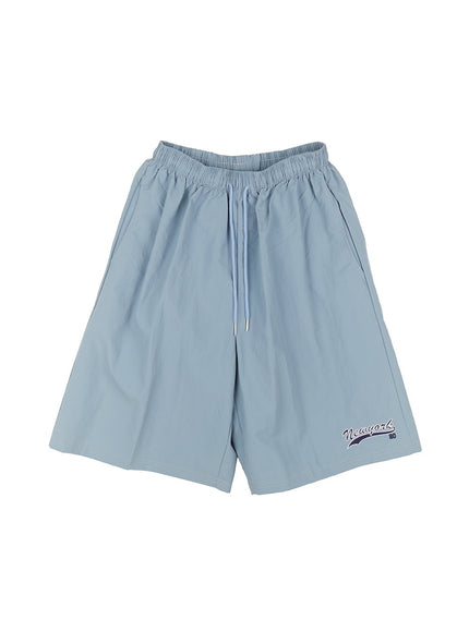 mens-new-york-graphic-wide-fit-shorts-ia518 / Light blue