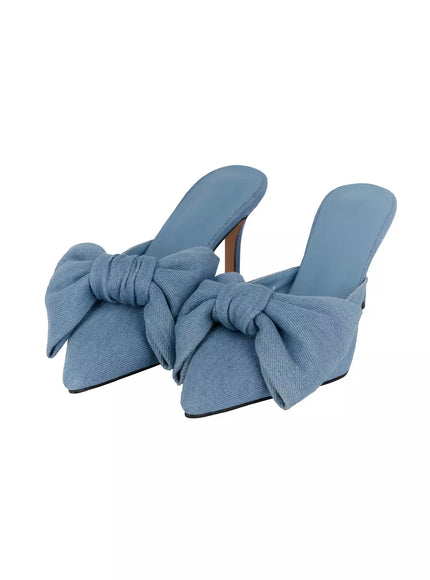 Big Bow Mule Stiletto Pumps IM506