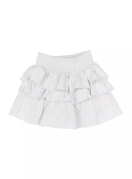 tiered-mini-skirt-ij516 / Light gray
