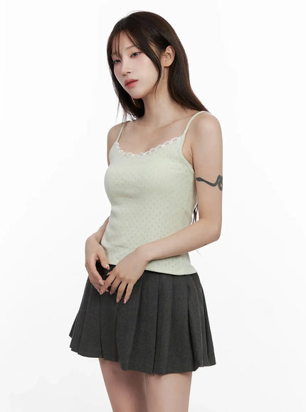scalloped-edge-cami-top-in514 / Light green