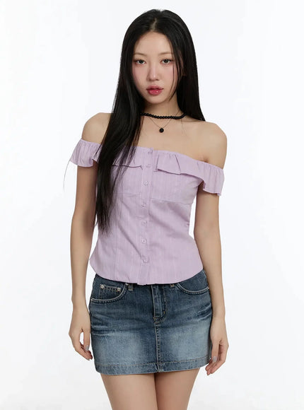 Off-Shoulder Ruffle Blouse IM509