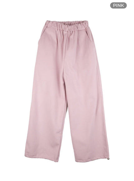 wide-leg-solid-cotton-trousers-io430 / Pink