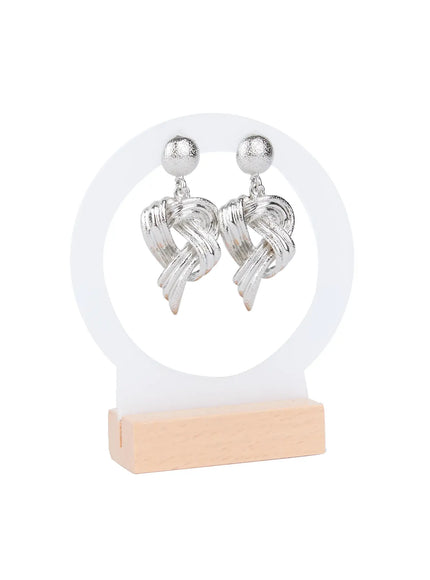 bold-knot-earrings-is515 / Silver