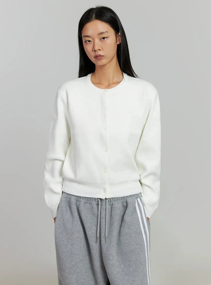 Round Neck Knit Cardigan IJ505