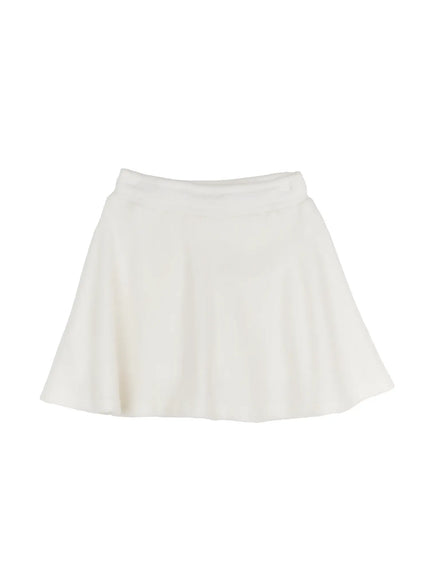 a-line-fleece-lined-mini-skirt-ij529 / White