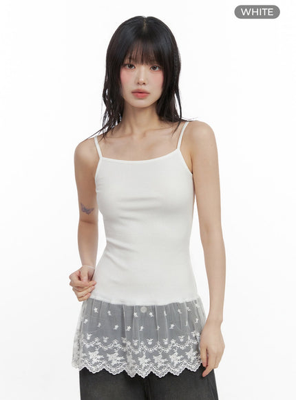lace-dream-sleeveless-top-io430 / White