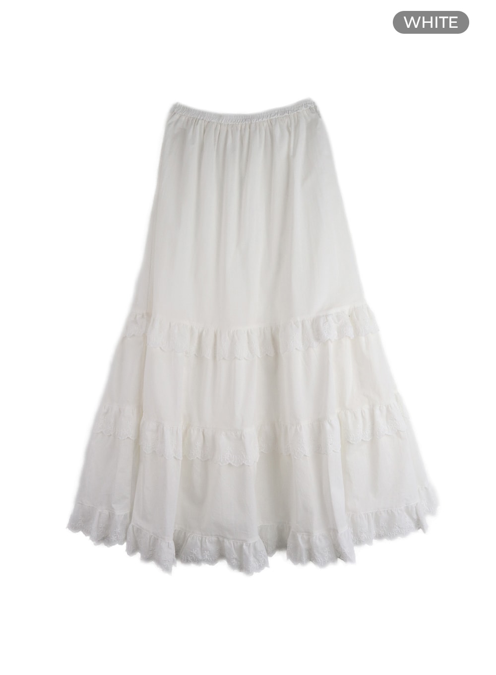 frill-a-line-maxi-skirt-im404 / White