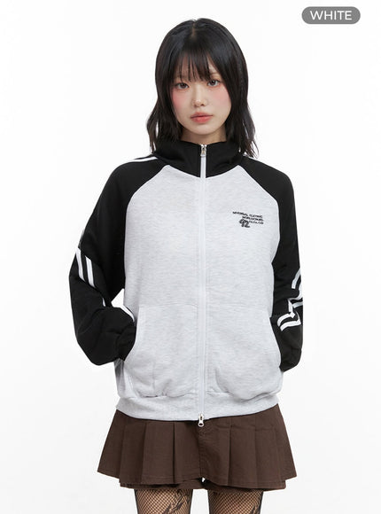 long-sleeve-letter-print-pullover-io430 / White