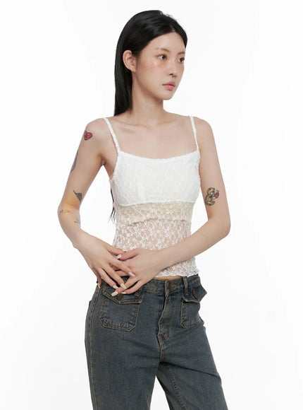 lace-detail-cami-top-is508 / White