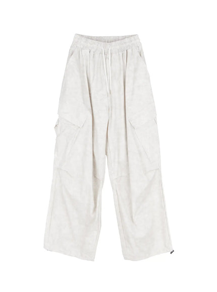 mens-wide-leg-cargo-pants-iu519 / White