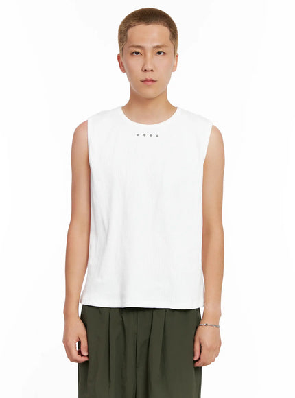 mens-studded-tank-top-il518 / White