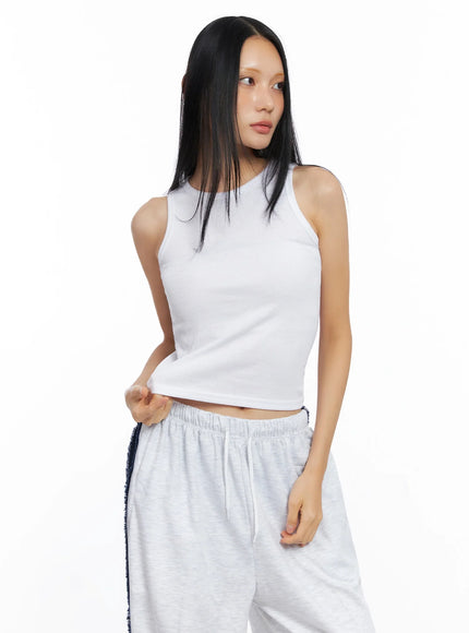Ribbed Sleeveless Crop Top CO517