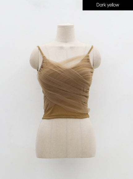 Mesh Detail Crop Sleeveless Top IN25