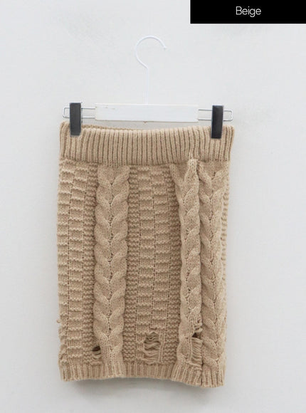 Twist Pattern Ripped Pencil Mini Skirt IN08