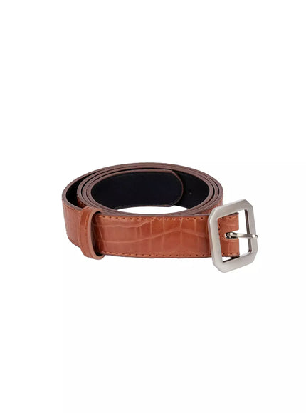 Square Buckle Textured Belt IJ509