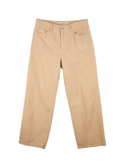 mens-simple-wide-fit-corduroy-pants-id431 / Beige