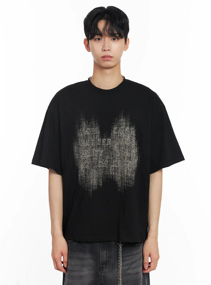 mens-graphic-relaxed-fit-tee-iu526 / Beige