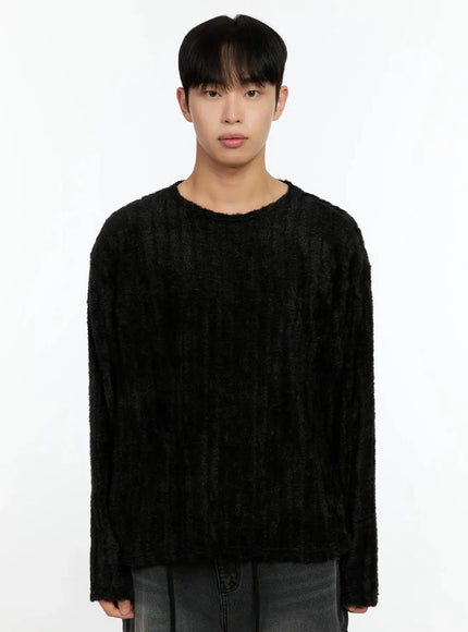 Men's Simple Ribbed Long Sleeve Tee IN525