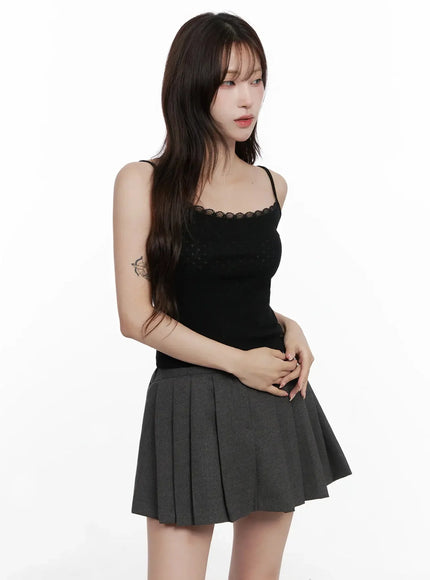 scalloped-edge-cami-top-in514 / Black