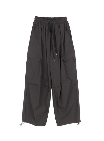mens-wide-leg-cargo-pants-iu519 / Black