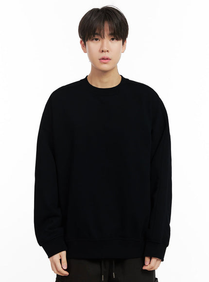 mens-basic-long-sleeve-crew-neck-ij517 / Black