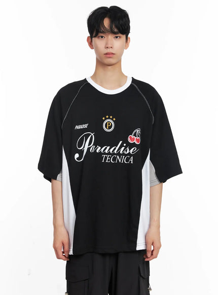 mens-graphic-paradise-casual-tee-il504 / Black
