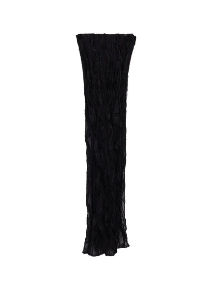 lace-chiffon-scarf-iy526 / Black