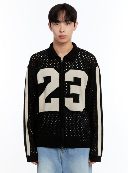 men-s-summer-zip-up-sweater-iy530 / Black